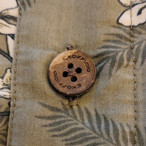 Exofficio Men's Green Floral Shirt Size Large Fish and Floral Fisherman Outdoors - Picture 6 of 9